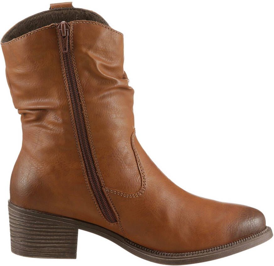 Rieker Cowboylaarsjes cowboylaarzen slouchy schacht blokhak met binnenrits