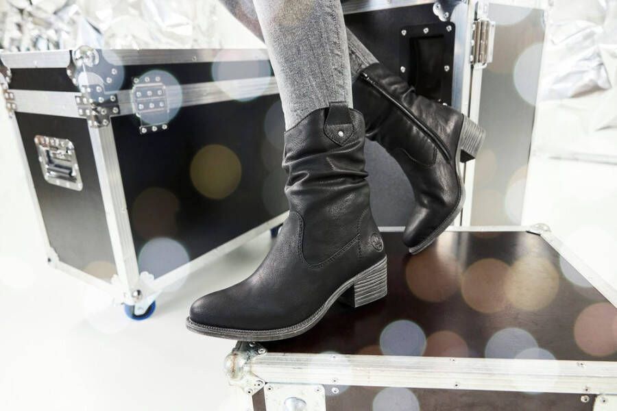 Rieker Cowboylaarsjes cowboylaarzen slouchy schacht blokhak met binnenrits