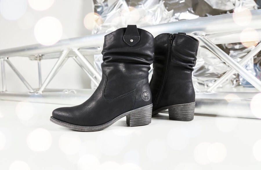 Rieker Cowboylaarsjes cowboylaarzen slouchy schacht blokhak met binnenrits