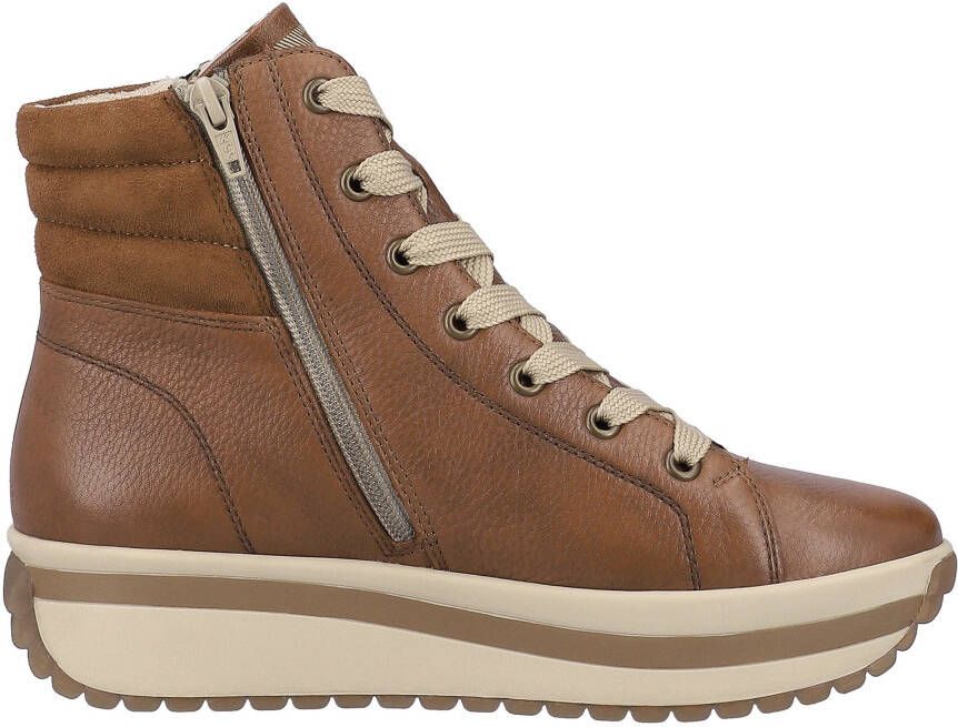 Rieker EVOLUTION Hoge veterschoenen plateaulaarsjes high top sneakers with two zippers