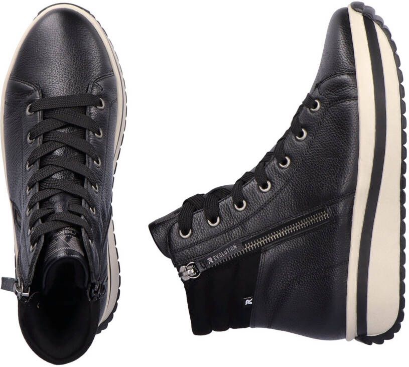 Rieker EVOLUTION Hoge veterschoenen plateaulaarsjes high top sneakers with two zippers