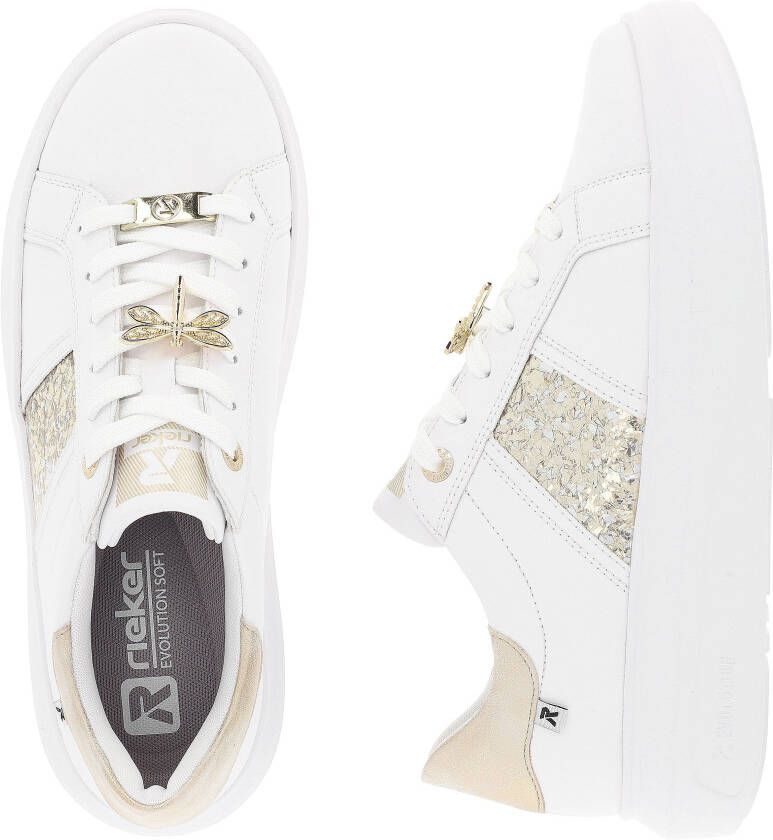 OTTO RIEKER Sport Plateausneakers met stijlvolle metallic-details vrijetijdsschoen lage schoen veterschoen