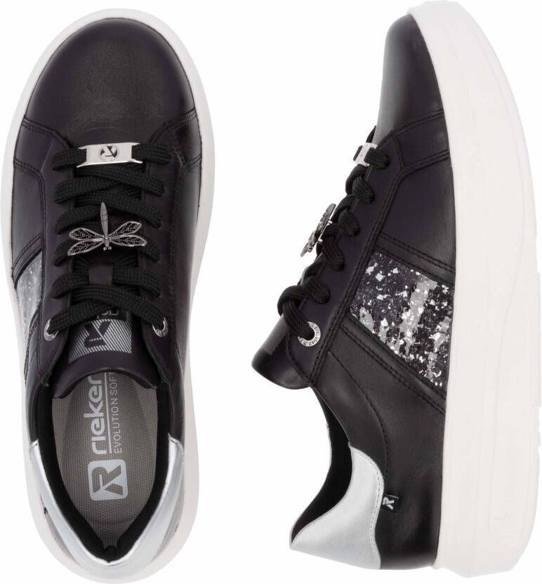 Rieker EVOLUTION Plateausneakers vrijetijdsschoen lage schoen veterschoen met contrast bies