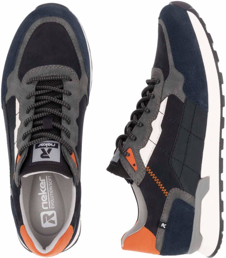 Rieker EVOLUTION Sneakers vrijetijdsschoen lage schoen veterschoen met contrastdetails