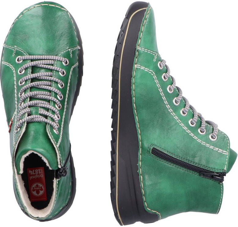 Rieker Hoge veterschoenen met modieuze profielzool
