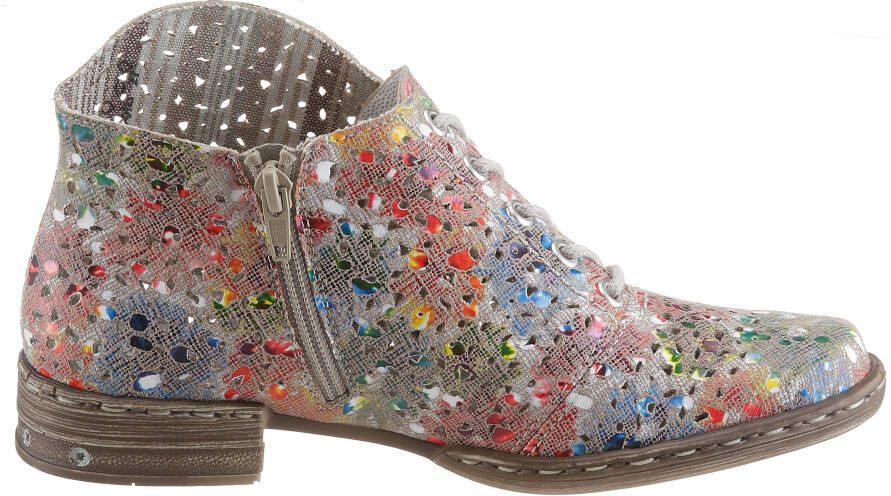 Rieker Hoge veterschoenen blokhak veterschoen laarsjes met mooie laser-cut - Foto 9