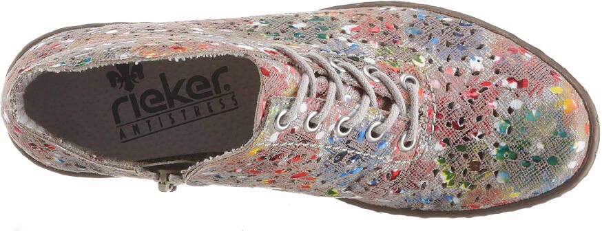 Rieker Hoge veterschoenen blokhak veterschoen laarsjes met mooie laser-cut - Foto 10