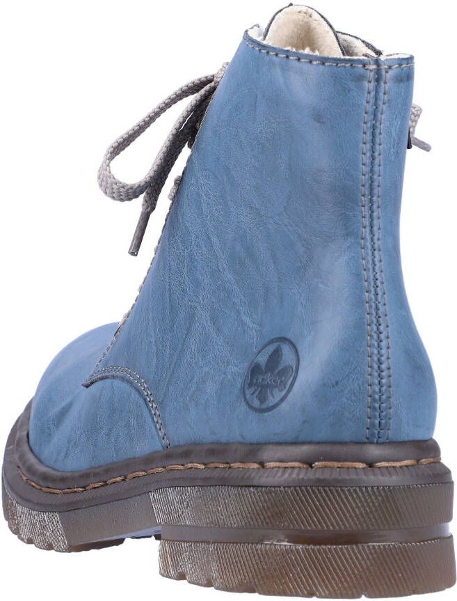 Rieker Hoge veterschoenen veterschoen blokhak met logo-embossing