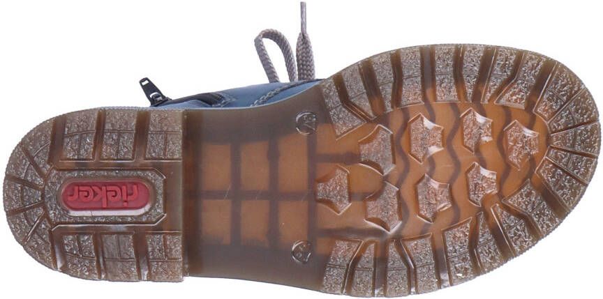 Rieker Hoge veterschoenen veterschoen blokhak met logo-embossing