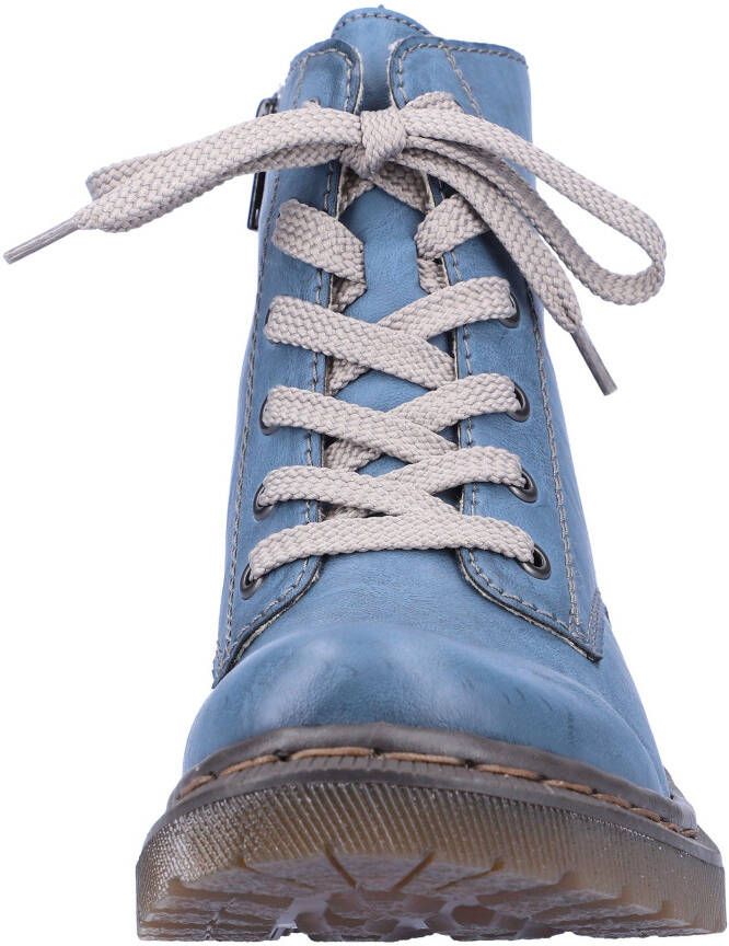 Rieker Hoge veterschoenen veterschoen blokhak met logo-embossing