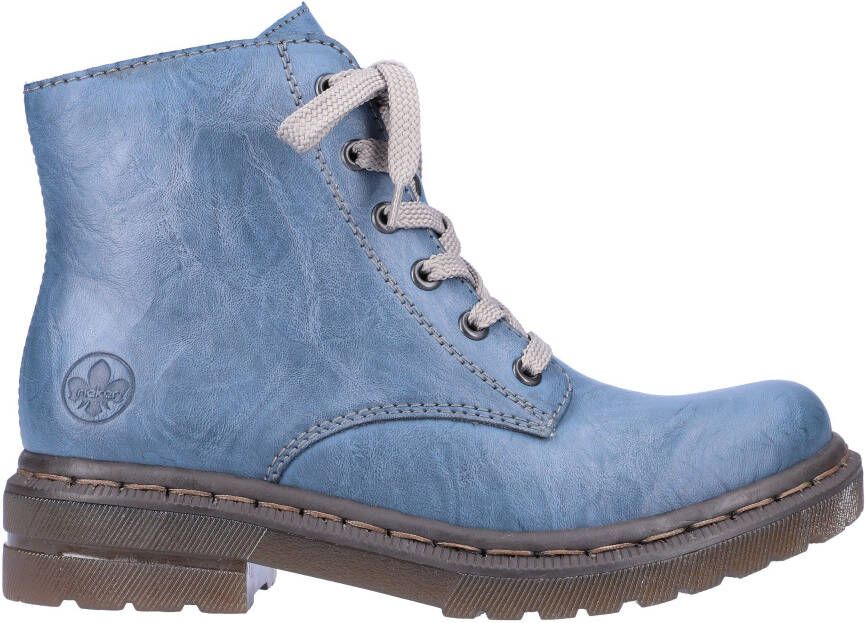 Rieker Hoge veterschoenen veterschoen blokhak met logo-embossing