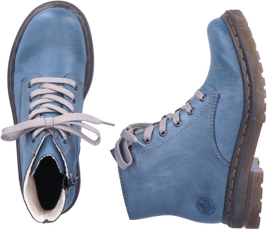 Rieker Hoge veterschoenen veterschoen blokhak met logo-embossing