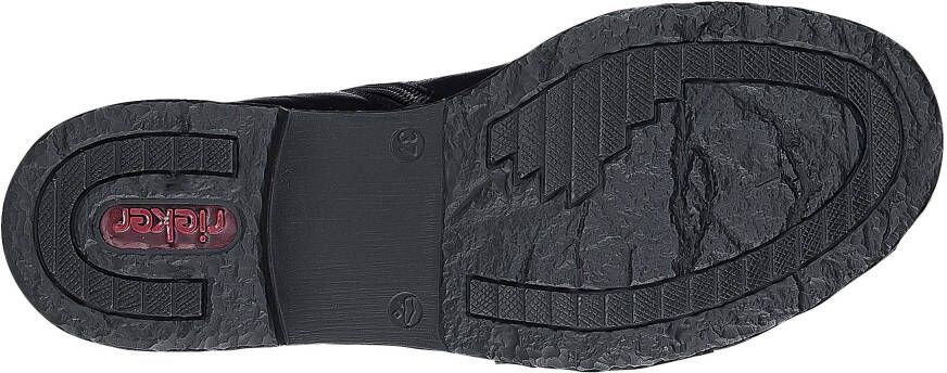 Rieker Hoge veterschoenen veterschoen blokhak met decoratieve rits aan de buitenkant