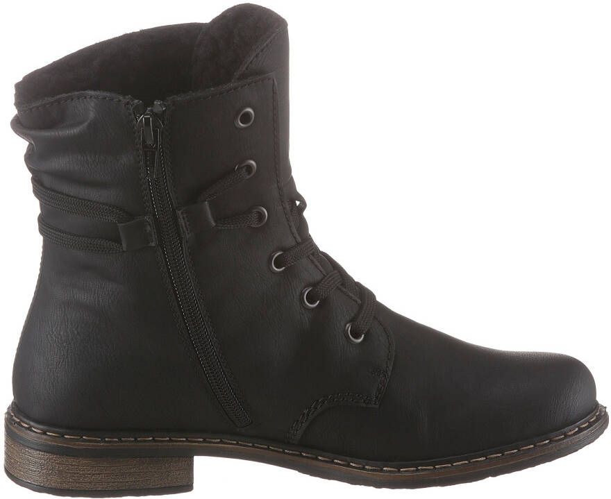 Rieker Hoge veterschoenen enkellaars blokhak met subtiele vetersluiting - Foto 5