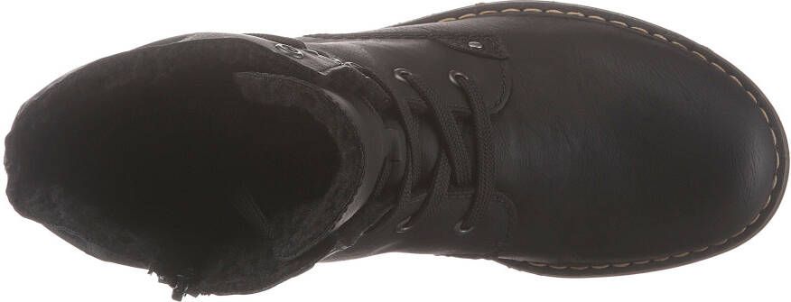 Rieker Hoge veterschoenen enkellaars blokhak met subtiele vetersluiting - Foto 6