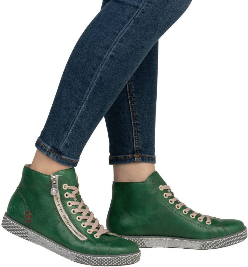 Rieker Hoge veterschoenen veterschoen casual laarzen met rits aan de buitenkant