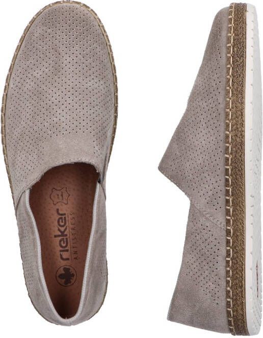 Rieker Instappers instapschoen casual slipper moccasin met perforatie
