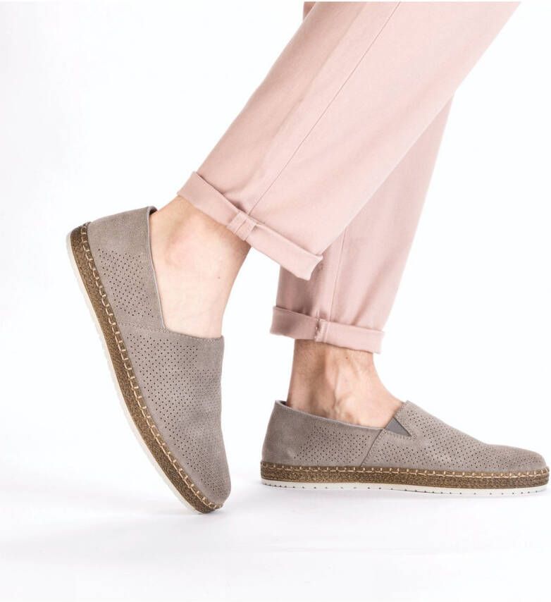 Rieker Instappers instapschoen casual slipper moccasin met perforatie