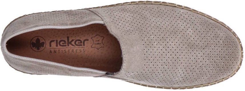 Rieker Instappers instapschoen casual slipper moccasin met perforatie