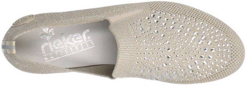 Rieker Instappers Loafer zakelijke schoen versierd met strass-steentjes