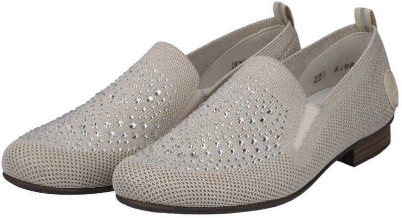 Rieker Instappers Loafer zakelijke schoen versierd met strass-steentjes