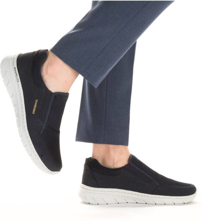 Rieker Instappers Vrijetijdsschoen slipper halfschoen in materiaalmix.