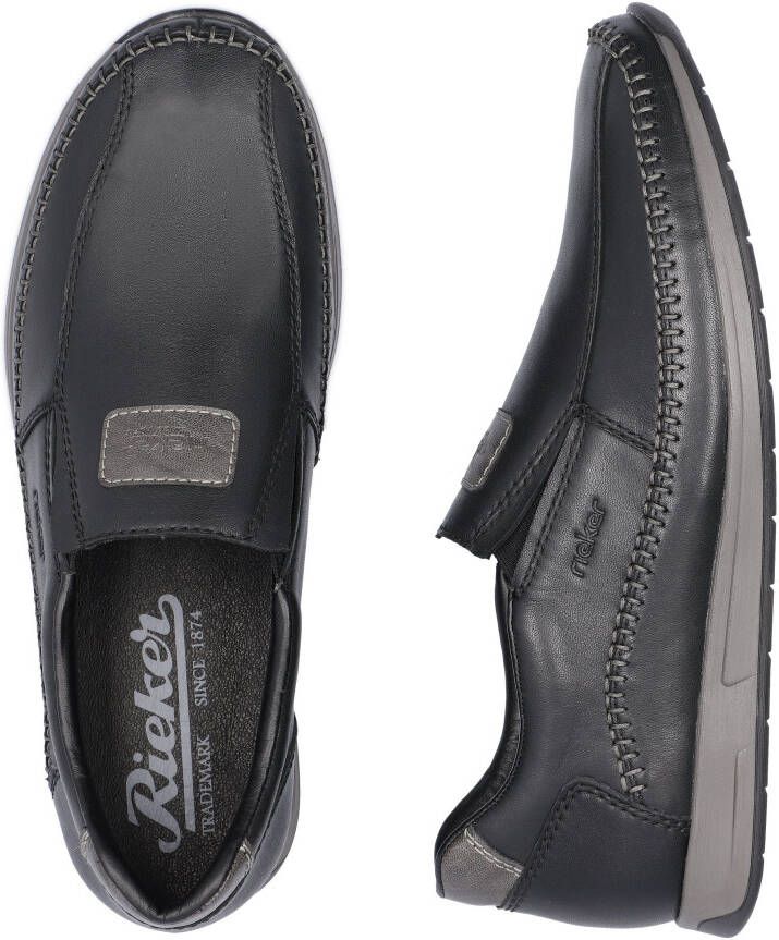 Rieker Instappers Mokassin loafer comfortschoen met ingewikkelde randnaad