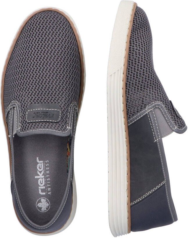 Rieker Instappers Espadrilles zomerschoen met contrasterende decoratieve stiksels