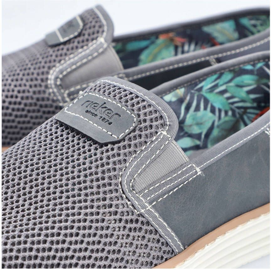 Rieker Instappers Espadrilles zomerschoen met contrasterende decoratieve stiksels