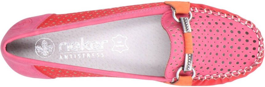 Rieker Instappers moccasin loafer zomerschoen met luchtige perforatie