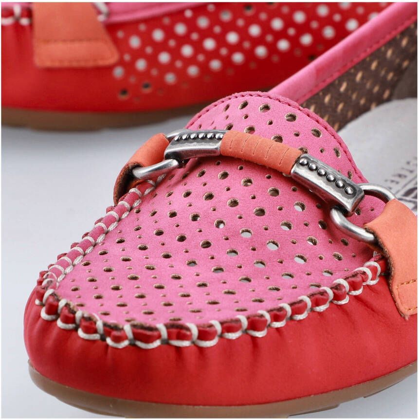 Rieker Instappers moccasin loafer zomerschoen met luchtige perforatie