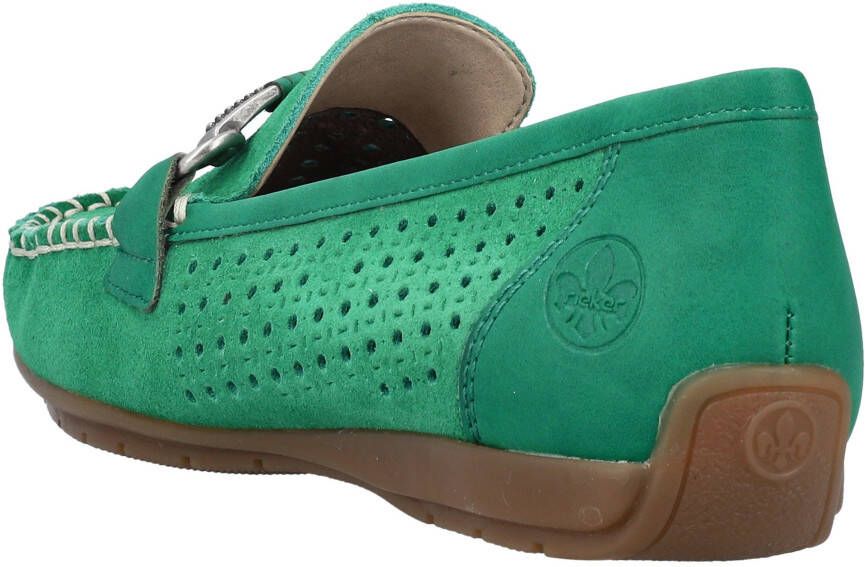 Rieker Instappers moccasin loafer zomerschoen met siernaad