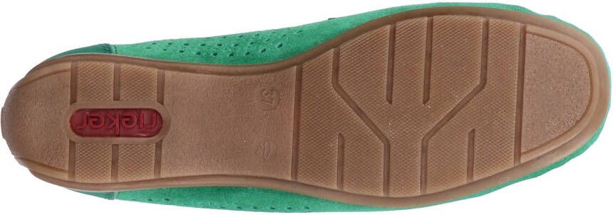 Rieker Instappers moccasin loafer zomerschoen met siernaad