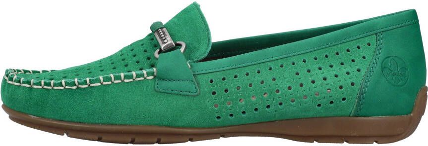 Rieker Instappers moccasin loafer zomerschoen met siernaad
