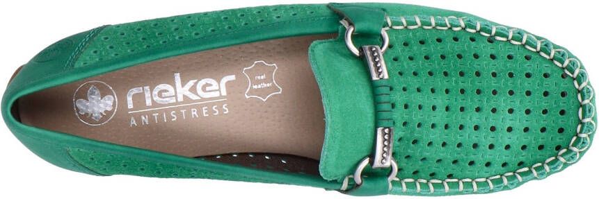 Rieker Instappers moccasin loafer zomerschoen met siernaad