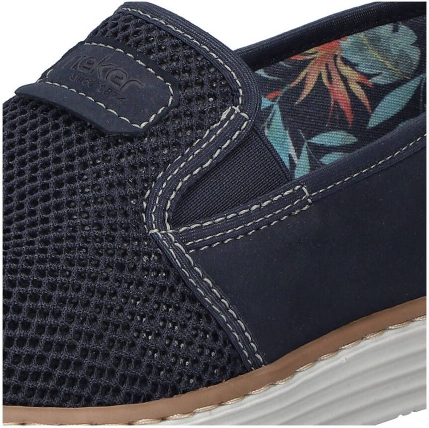 Rieker Instappers Espadrilles zomerschoen met contrasterende decoratieve stiksels