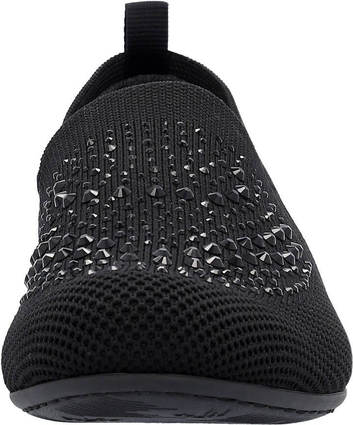 Rieker Instappers Loafer zakelijke schoen versierd met strass-steentjes