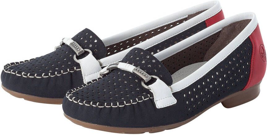 Rieker Mocassins Slipper zomerschoen met mooie siergesp