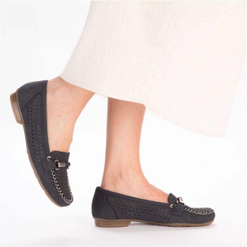 Rieker Mocassins Slipper zomerschoen met mooie siergesp