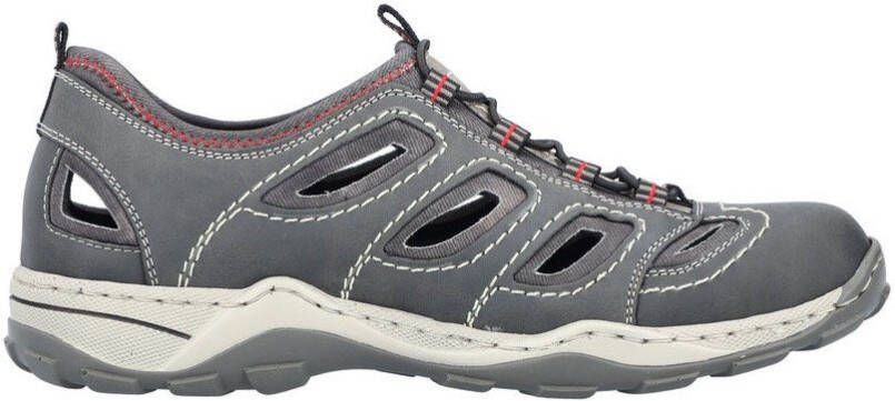 Rieker Instappers Trekking Schoen Sandalen Zomerschoen met praktische Gummitrek