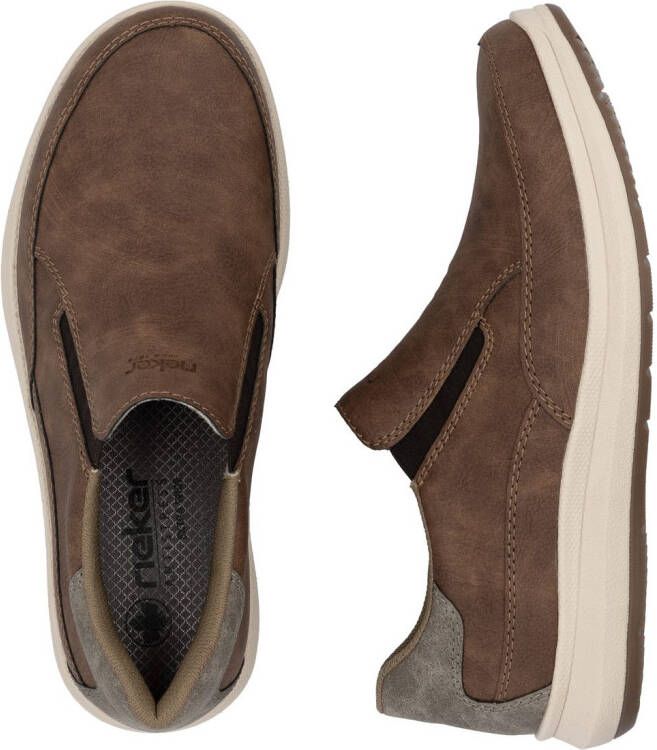 Rieker Instappers slip-on sneaker lage schoen loafer vrijetijdsschoen met elastische band