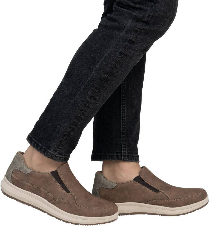 Rieker Instappers slip-on sneaker lage schoen loafer vrijetijdsschoen met elastische band