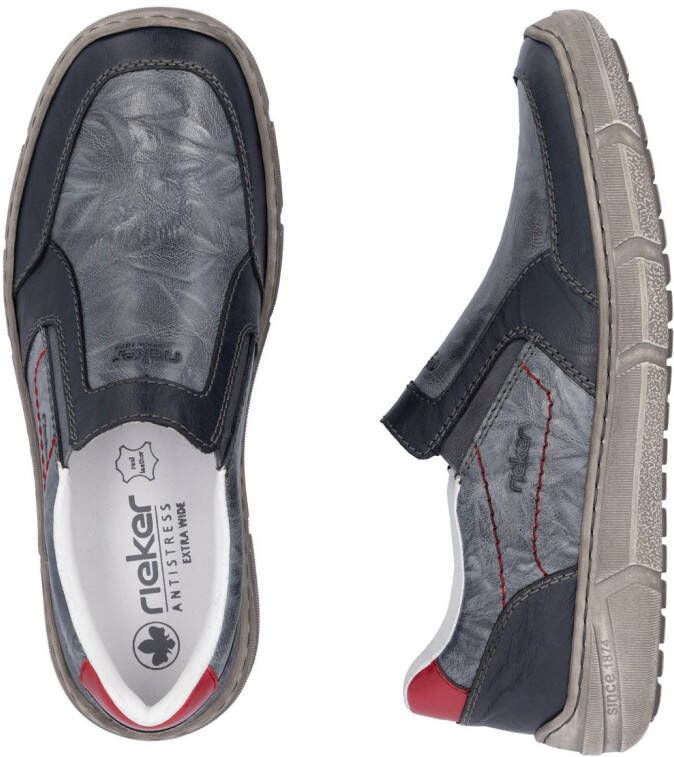 Rieker Instappers slip-on sneaker lage schoen vrijetijdsschoen met schachtpolstering