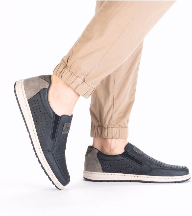 Rieker Instappers slip-on sneaker loafer comfort schoen met elastiek voor goede pasvorm