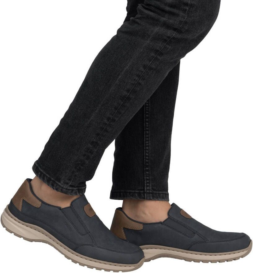 Rieker Instappers slip-on sneaker vrijetijdsschoen lage schoen met elastische band