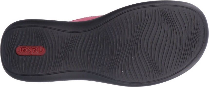 Rieker Klittenbandschoenen zomerschoen sleehak sandaal met bandjes met contrasterende stiksels