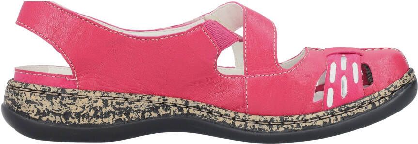 Rieker Klittenbandschoenen zomerschoen sleehak sandaal met bandjes met contrasterende stiksels