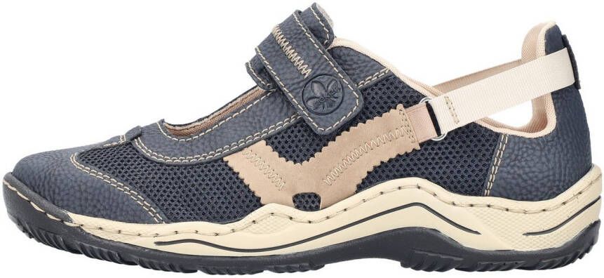 Rieker Klittenbandschoenen instapschoen slip-on sneaker met contrasterende sierstiksels