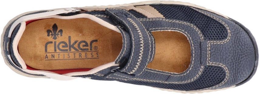 Rieker Klittenbandschoenen instapschoen slip-on sneaker met contrasterende sierstiksels