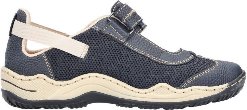 Rieker Klittenbandschoenen instapschoen slip-on sneaker met contrasterende sierstiksels
